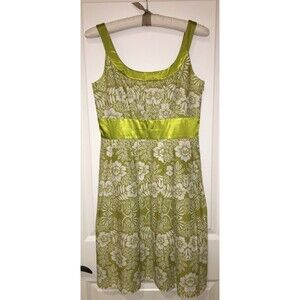Willow Glenn New York Women's Size 8 Green Floral Lined Empire Waist Sundress